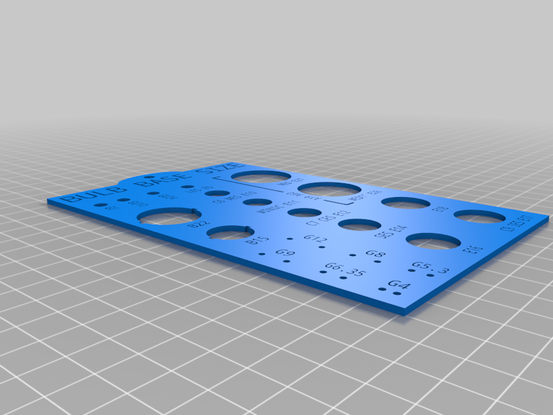 Light bulb base size template