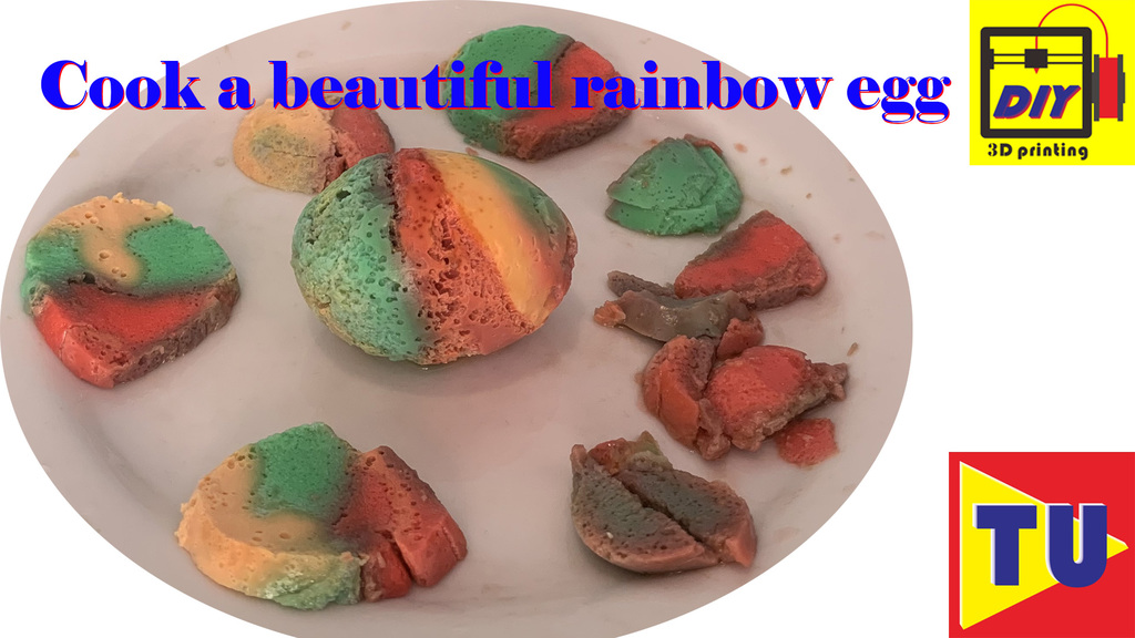 Egg punch--Cook a beautiful rainbow egg -- life hack with egg