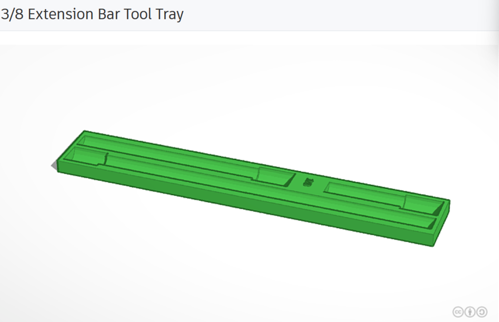 3/8 Extension Bar Tool Tray