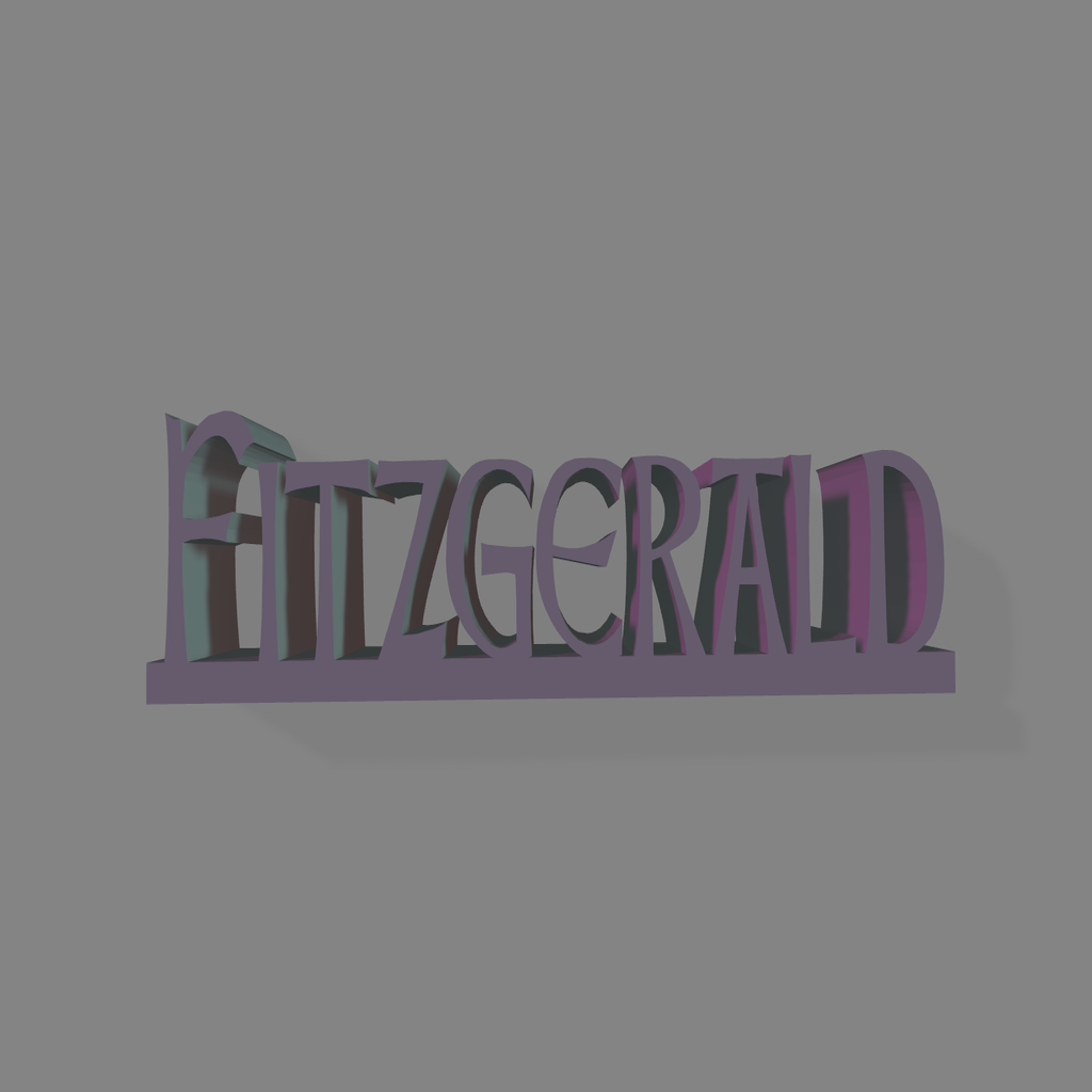 Fitzgerald Name Sign / Nameplate