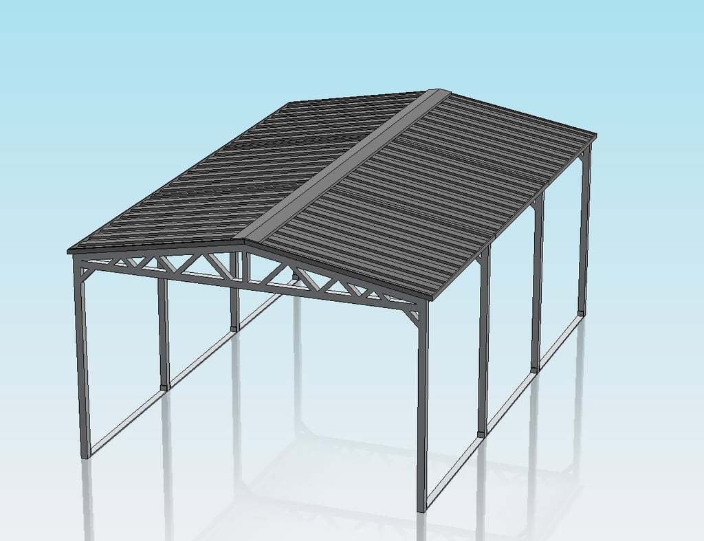 1:32 SCALE PITCHED ROOF CARPORT