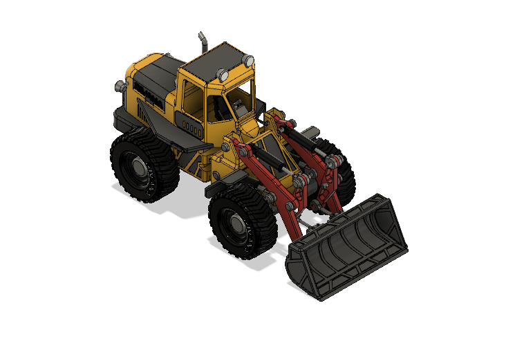 Yellow Front Loader with Movements