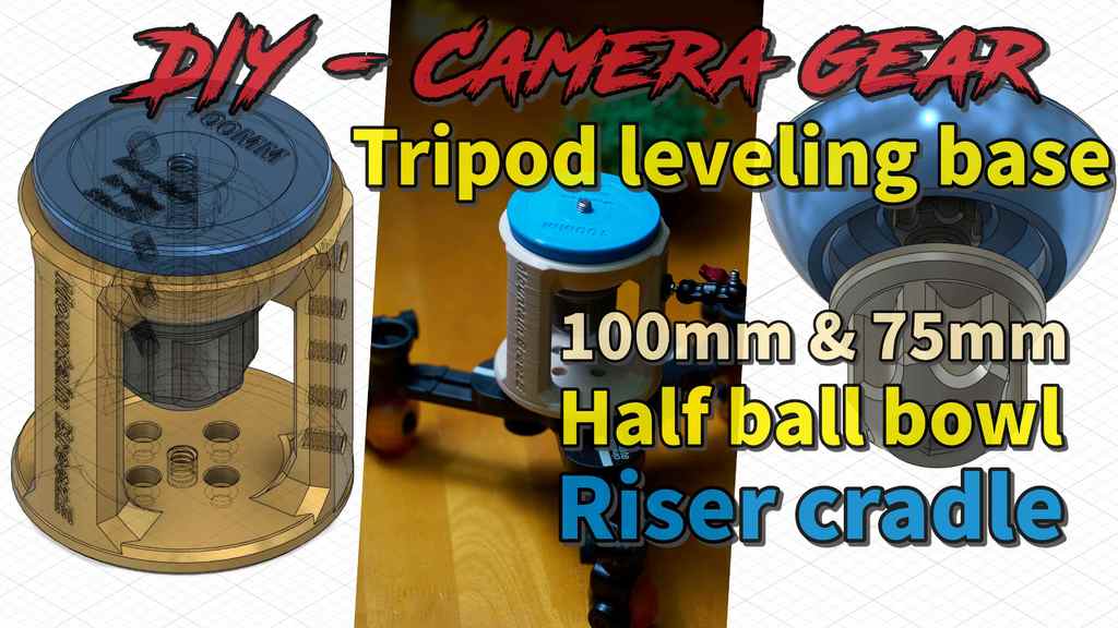 Quick Leveling base, 100(75)mm Half/claw ball & Bowl adapter Riser cradle_75-100 converter