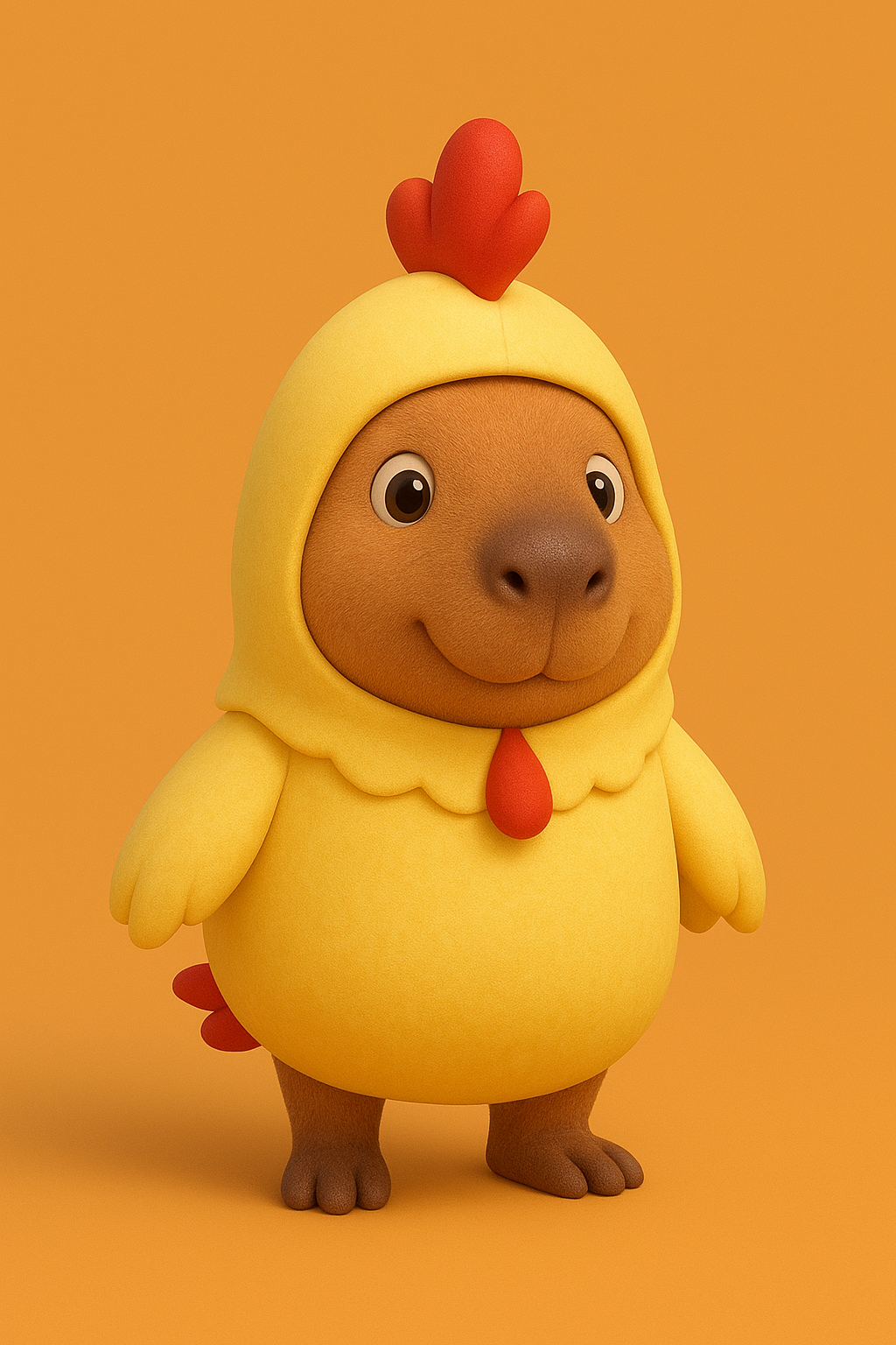Capibara disfraz de pollo