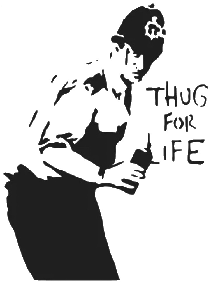 Banksy thug for life stencil