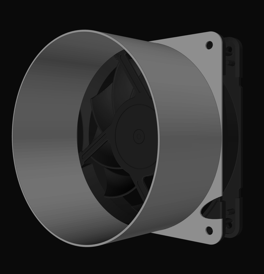 Lian Li O11 Dynamic XL - 120mm fan duct with cable openings