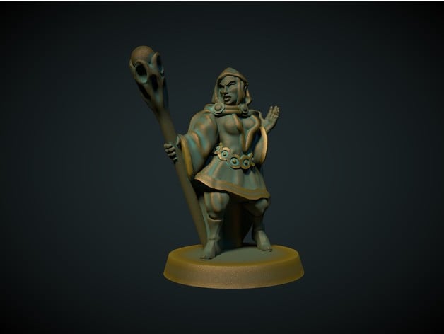 Image of Female Elf Mage 28mm (No supports needed)