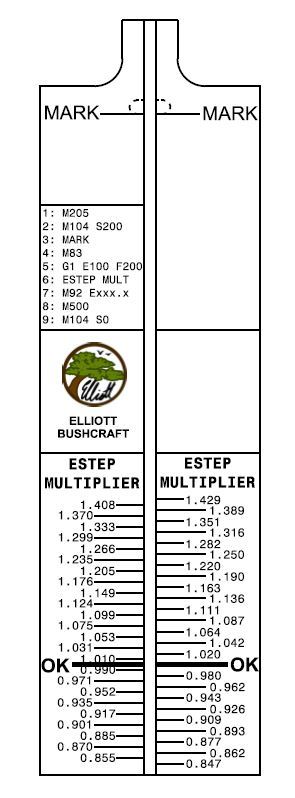 Estep multiplier gauge - extruder calibration - 100mm extrude