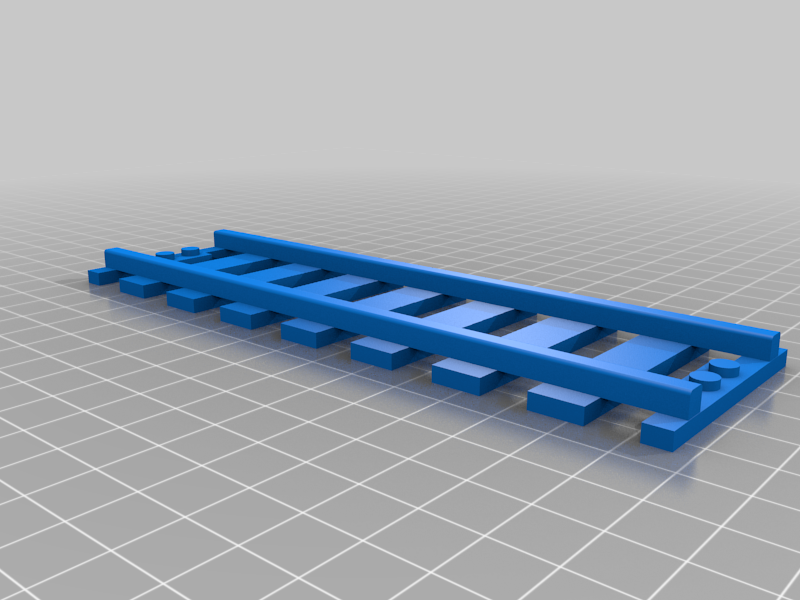 Long railroad track (Geotrax spacing) with lego join