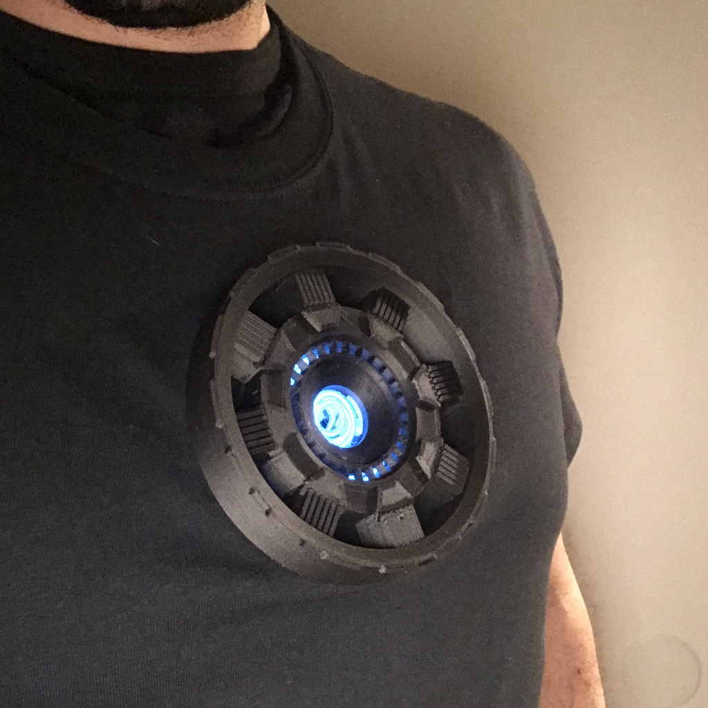 Ironman wearable Arc Reactor costume powered by El Wire