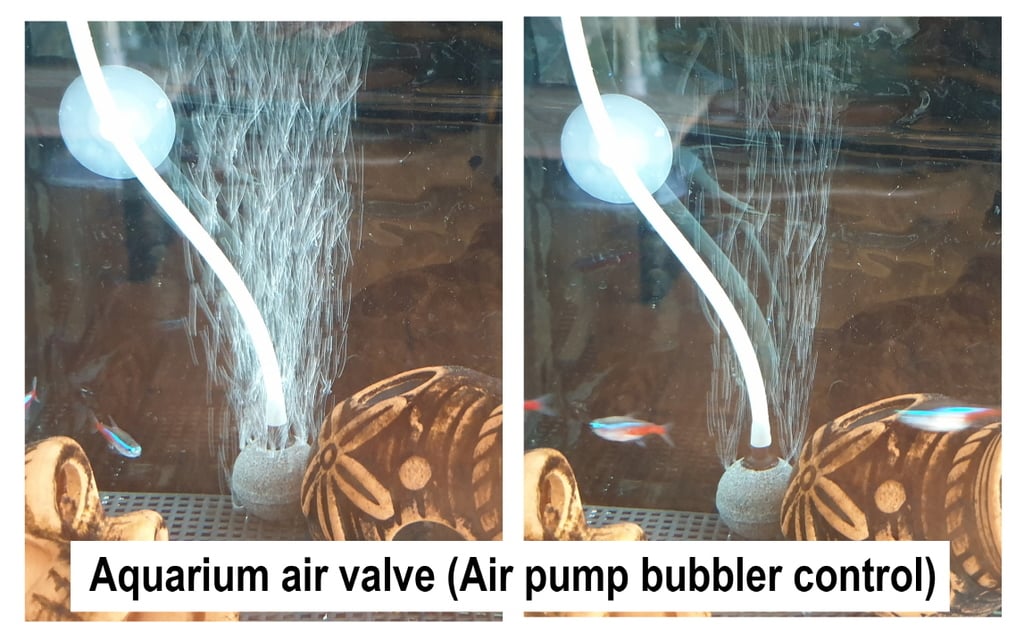 Aquarium air valve (Air pump bubbler control)