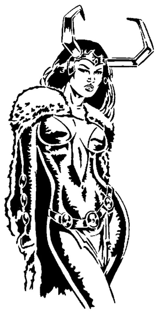 Female Loki stencil