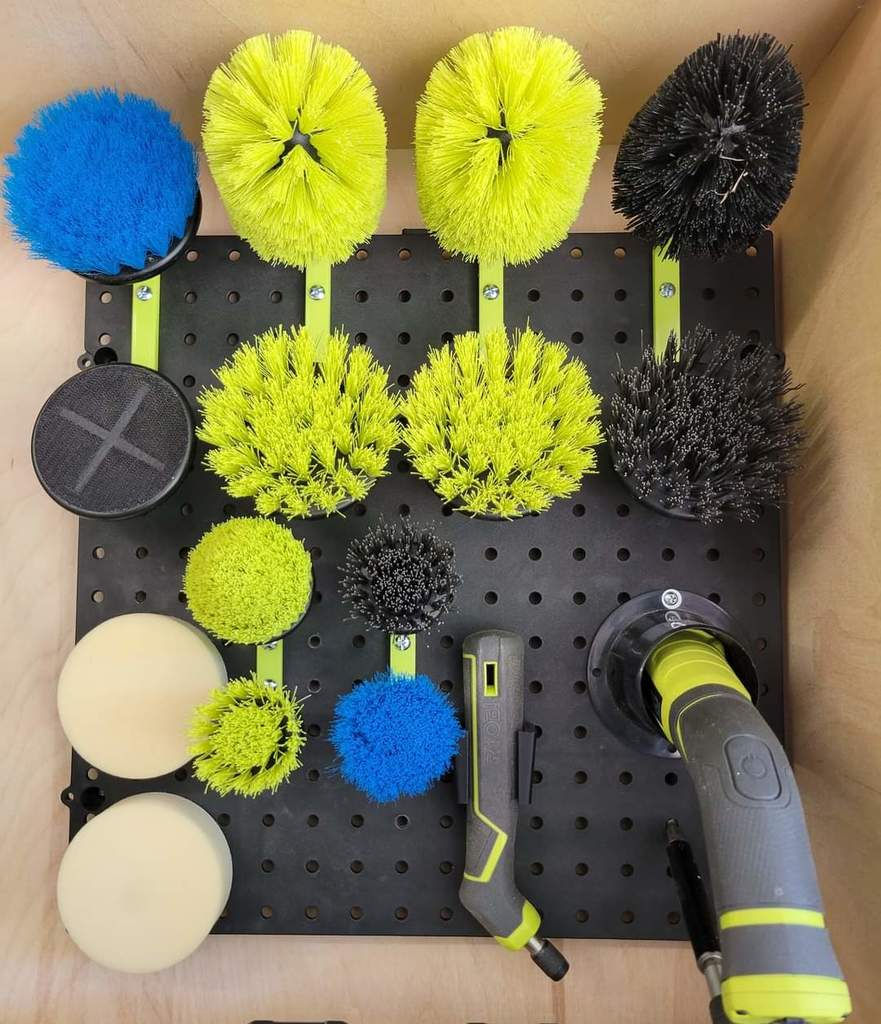 Hex Cleaning Brush Pegboard Holder
