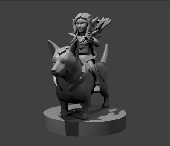 Fey on a Corgi