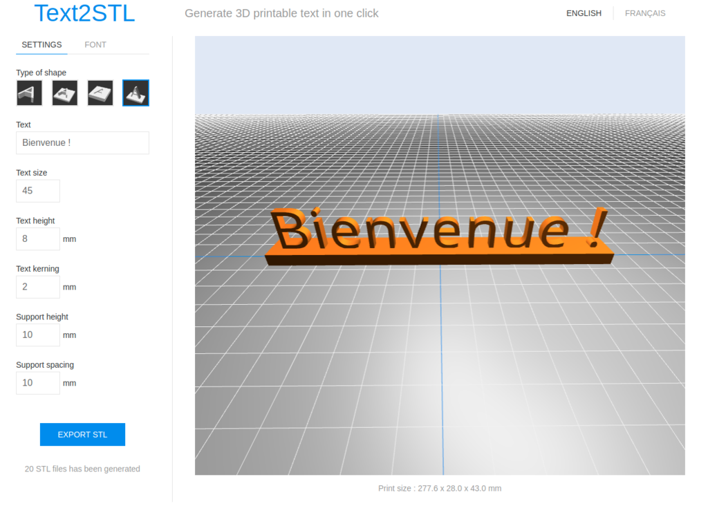 3D Text generator (free online tool)