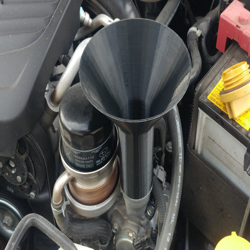Subaru WRX screw in oil fill funnel