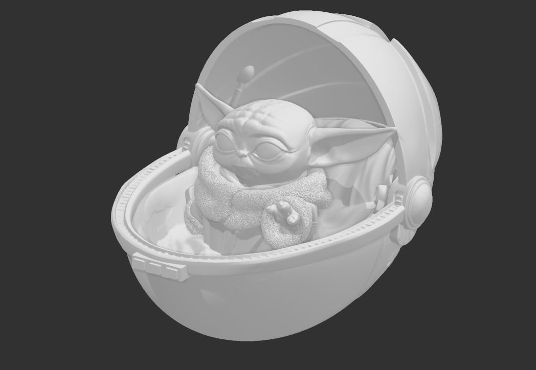 Baby Yoda in Crib