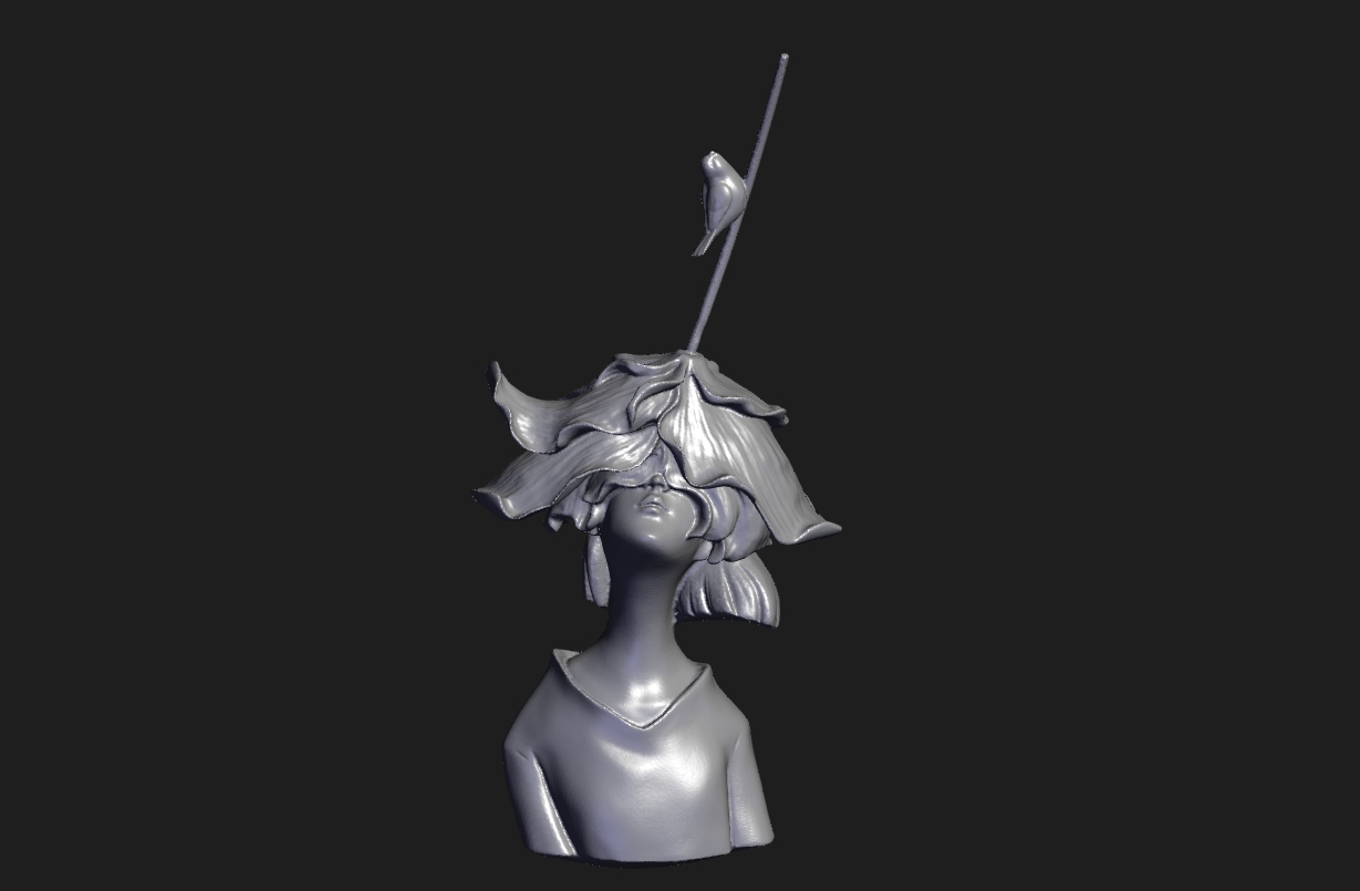 Creepy Flower Girl--3D Scanned by Revopoint MIRACO 3D Scanner