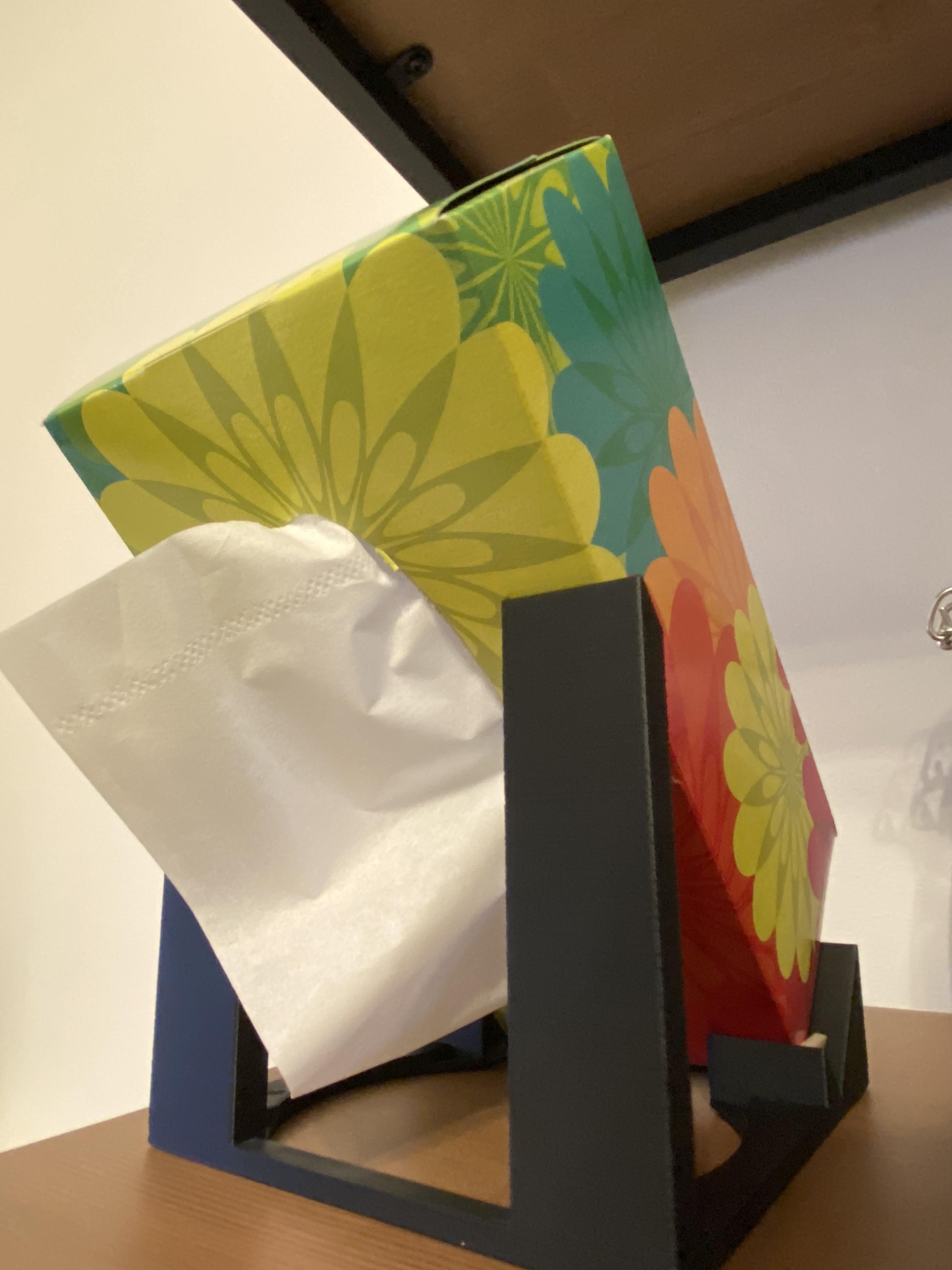 Gravity-Fed Tissue Box Stand