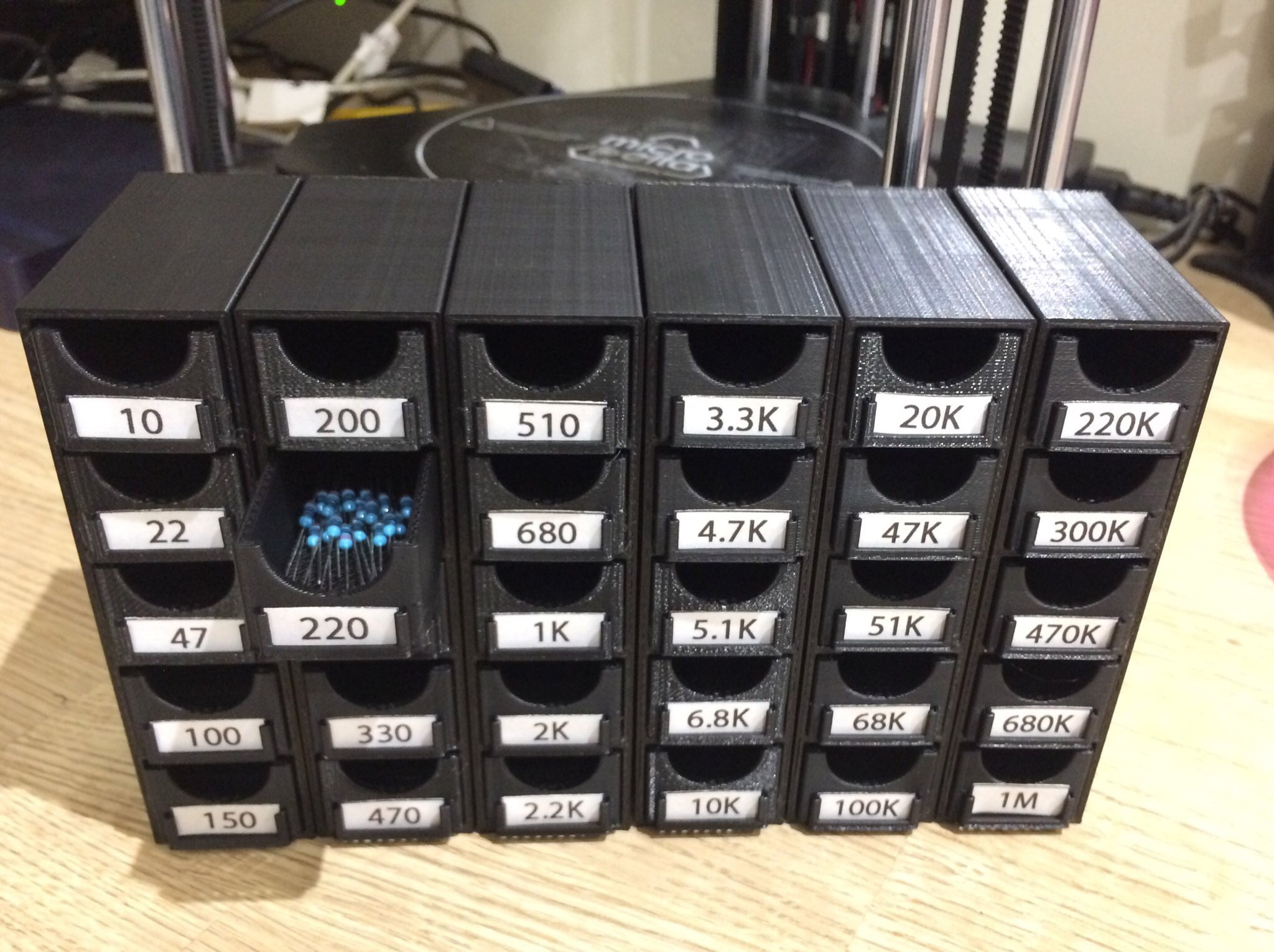 Resistor, capacitance, IC, electronic components storage drawers