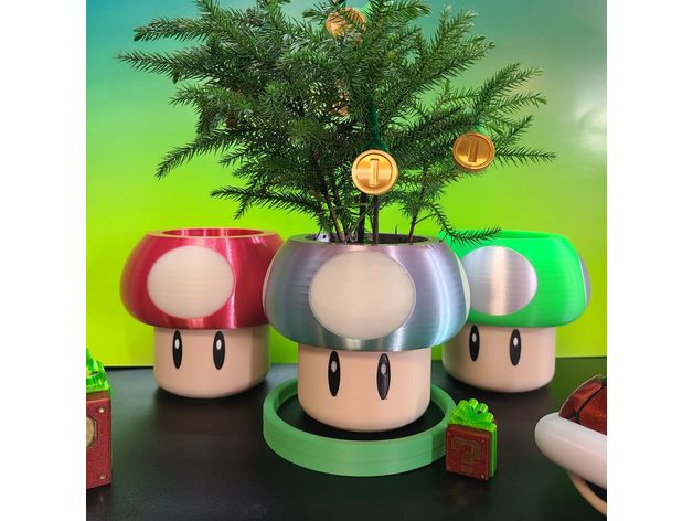 Mario Mushroom Money Tree Planter
