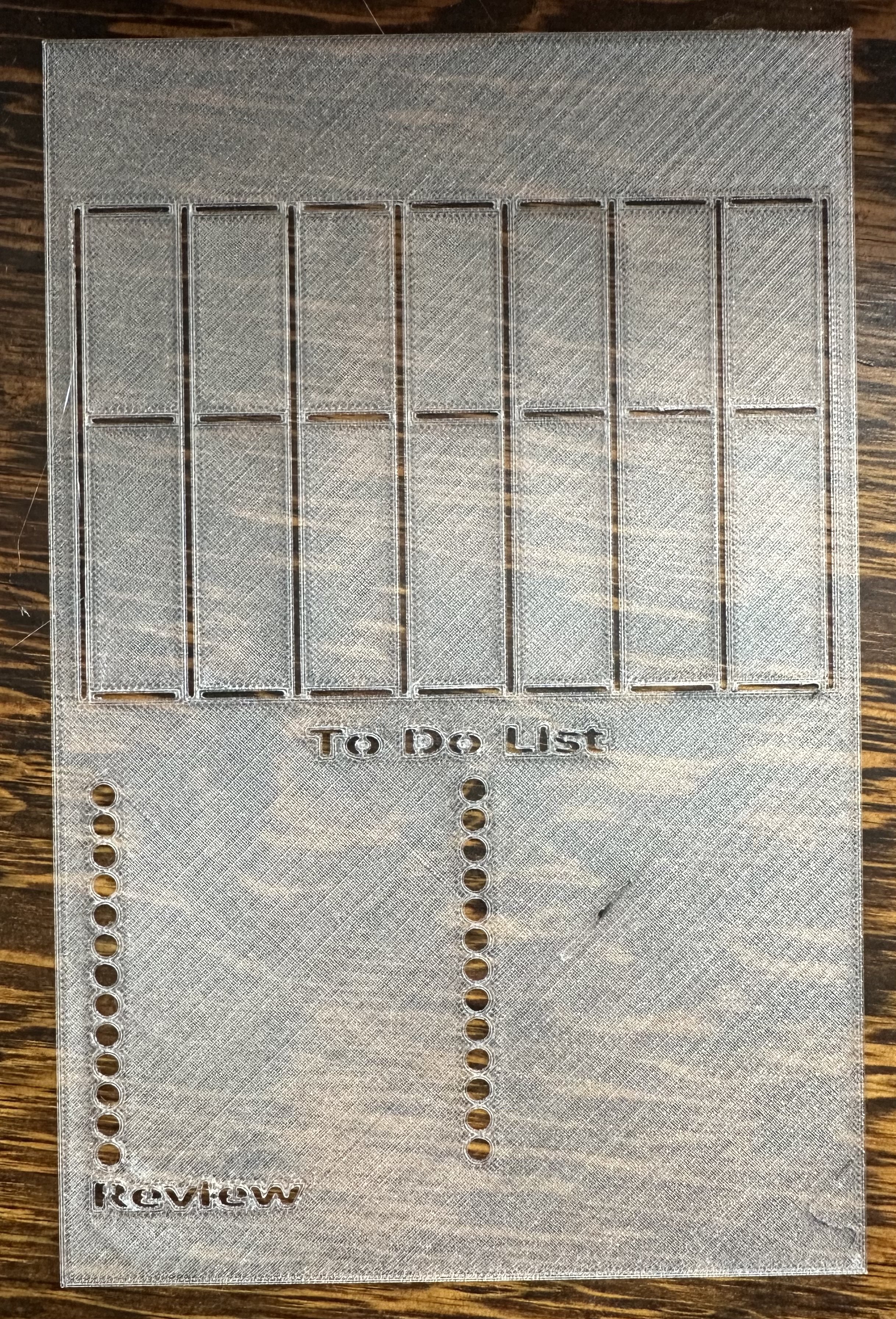 A5 Vertical Weekly Planner Stencil