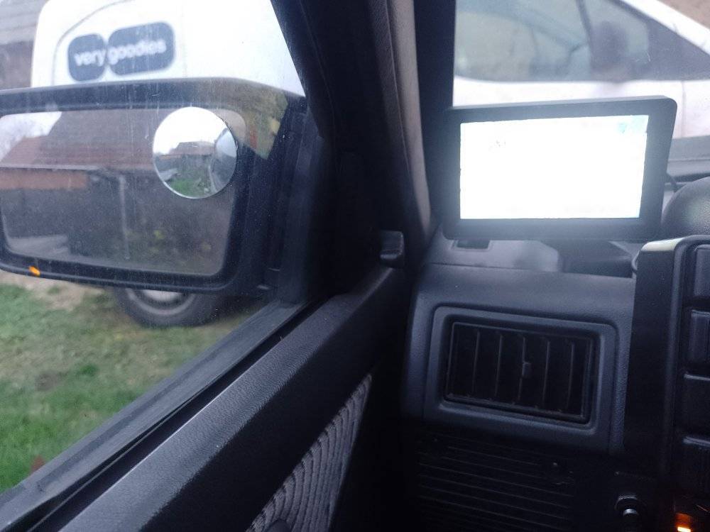 Subaru Justy rear view camera display mount