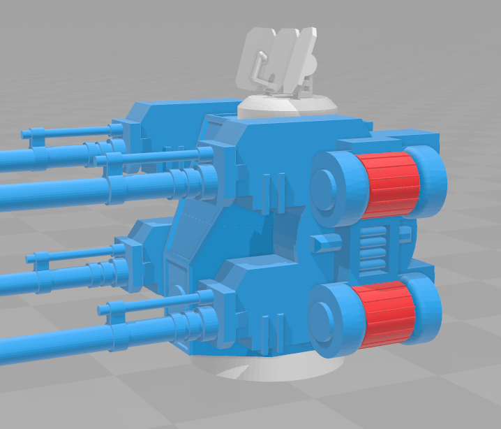 Alternate radar for 28mm Quad Anti-Air Turret + Base Ring & Ammo Covers