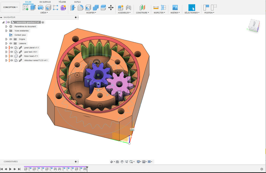 Nema 17 planetary gearbox reductor 1:3 - Fusion360 files by marc