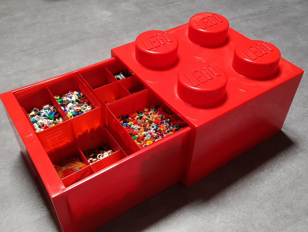 Stacking Boxes for LEGO Desk Drawer 4 knobs Storage Box