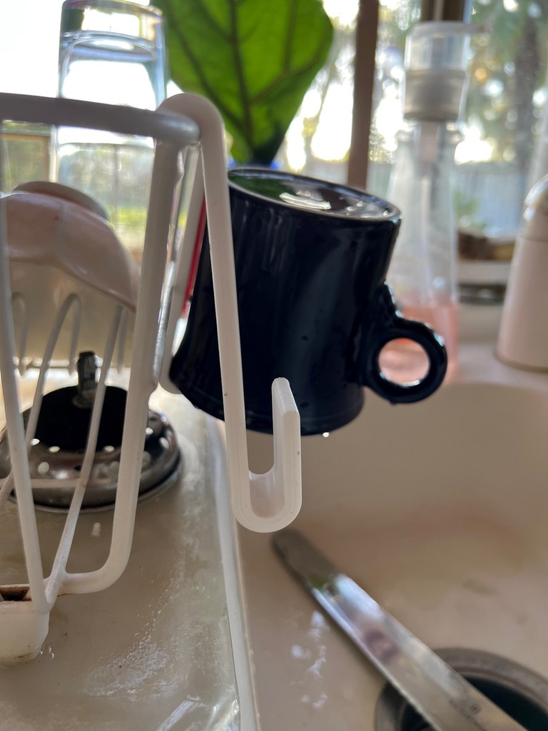 Cup hook for dish drying rack