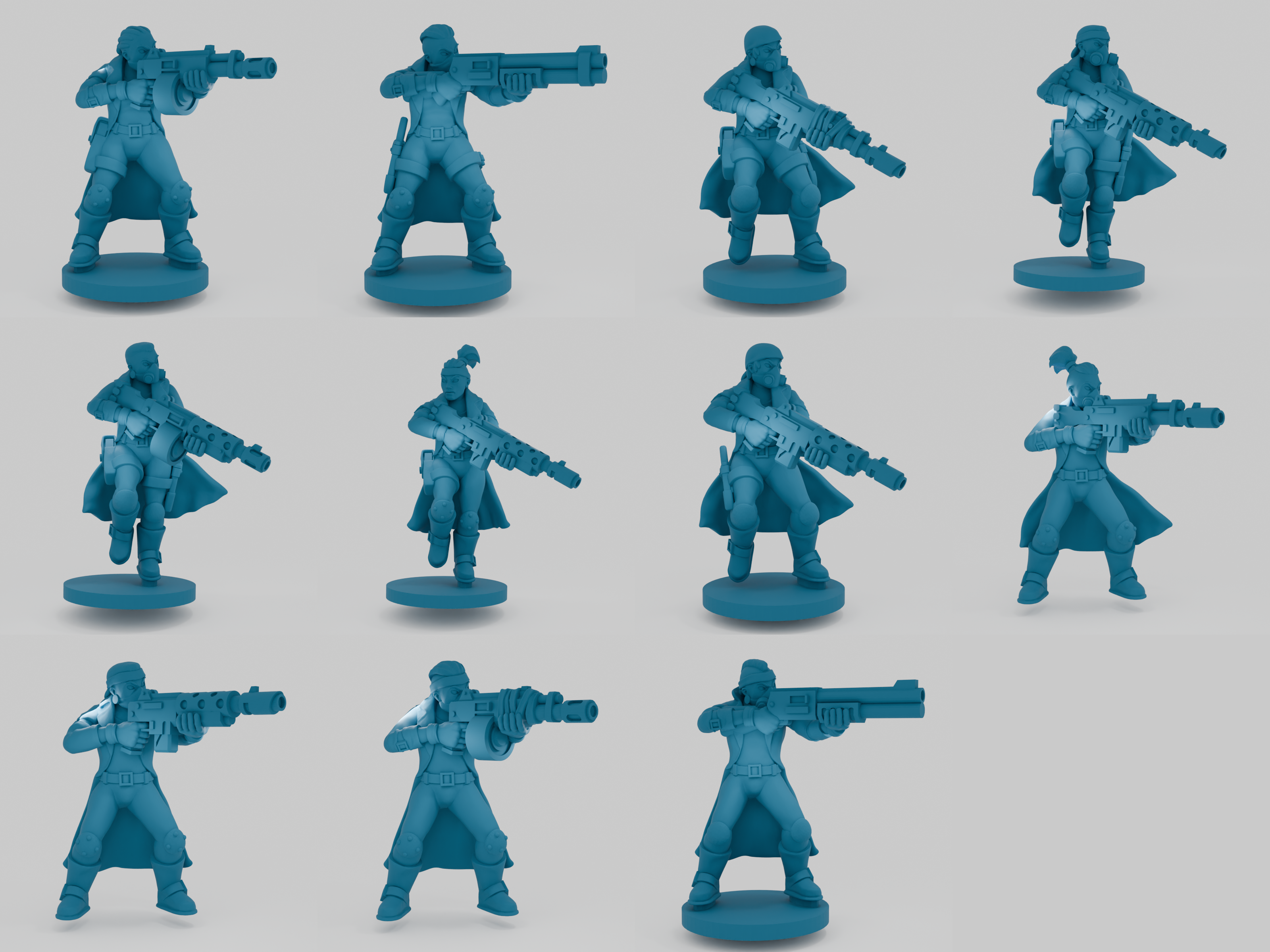 Bunch of trench coated characters (15mm/18mm, but would probably work better at 28mm/32mm)