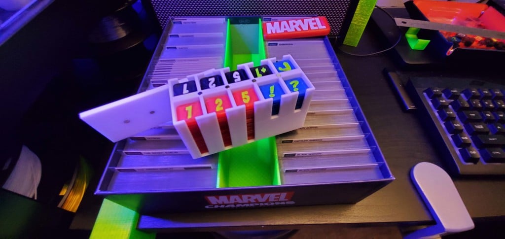 Marvel Champions - Magnetic token box + Tokens