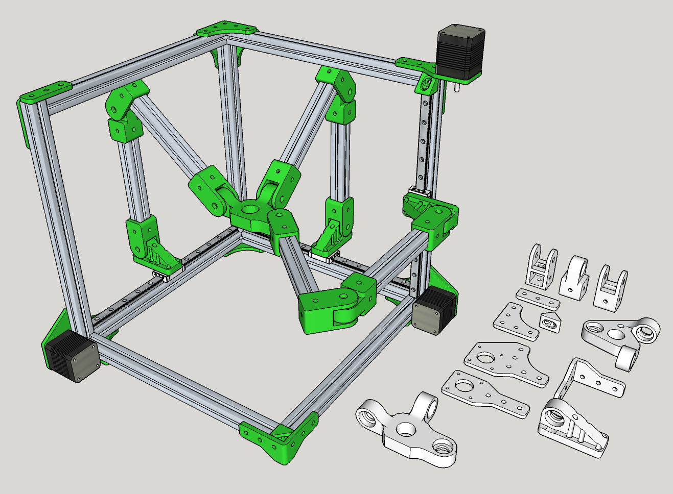 Tripteron three axis fused filament fabrication printer or pick and place robot