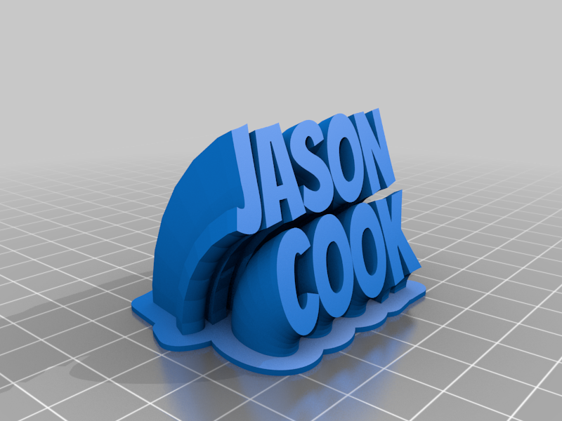My Customized Sweeping 2-line name plate (text)JASON