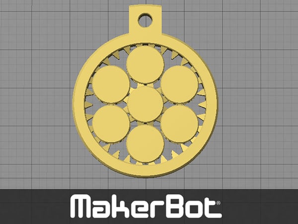 Key Fob / 3D Demo Print - Interlocking rotating gears