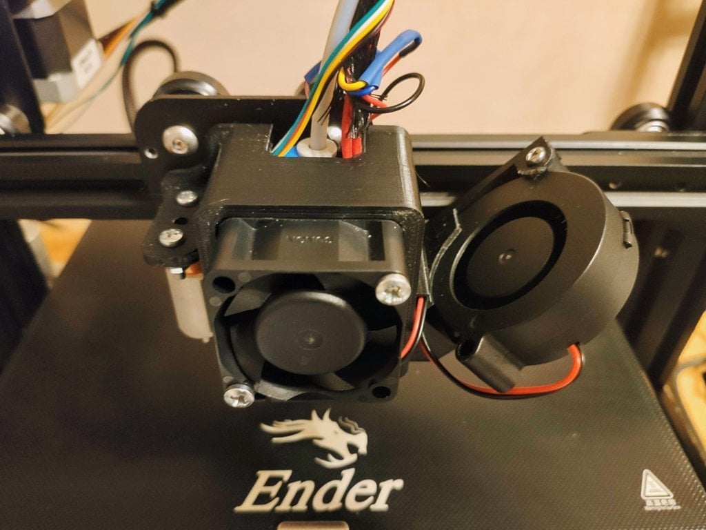 Ender 3 V2 Fan Duct for 5015 Part Cooling Fan with BLTouch Mount