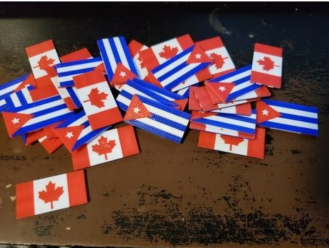 multi material CANADA/CUBA flags