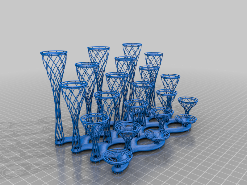21 platform net-style display stand for 25mm round base figures