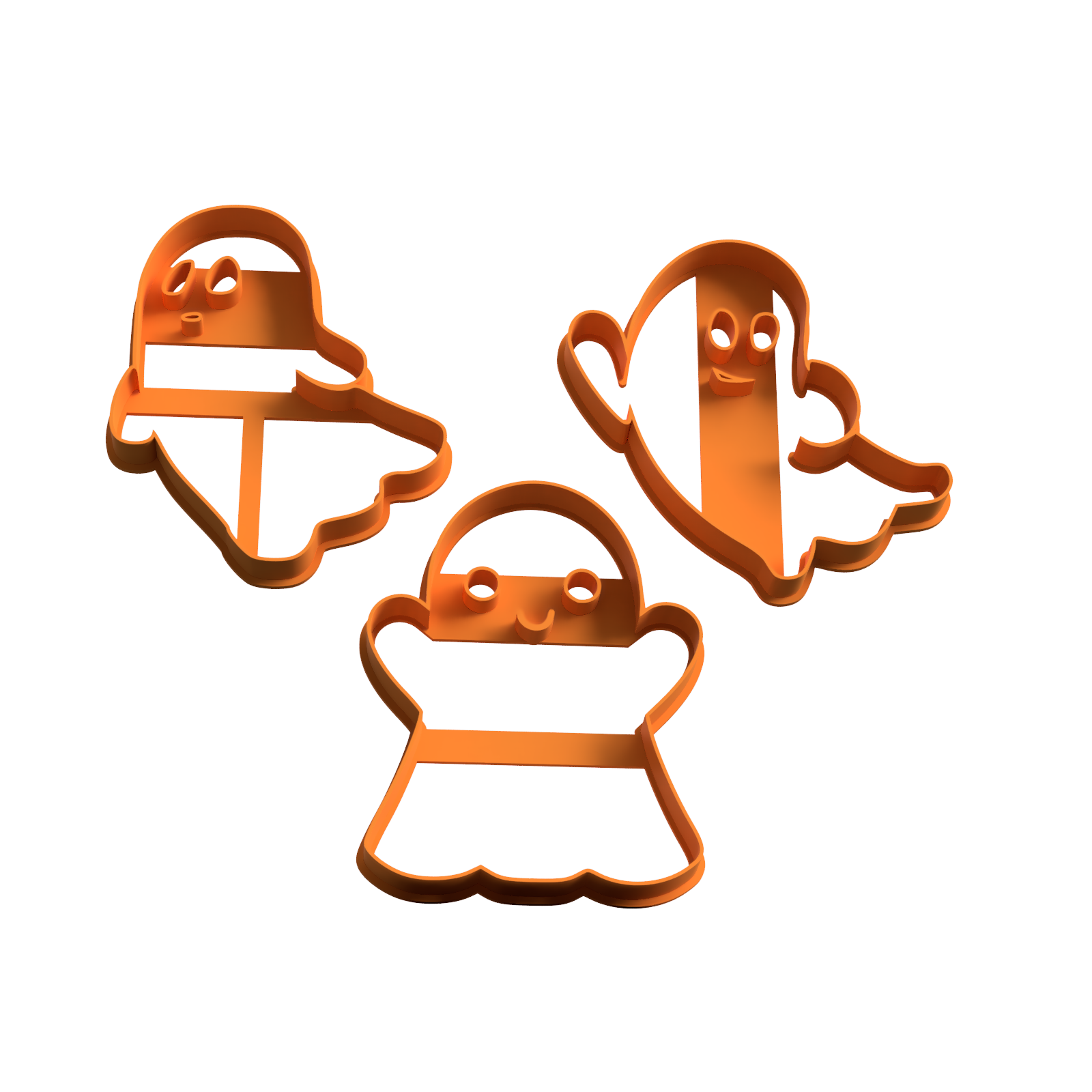 cortador estampa de halloween pack fantasmas stl