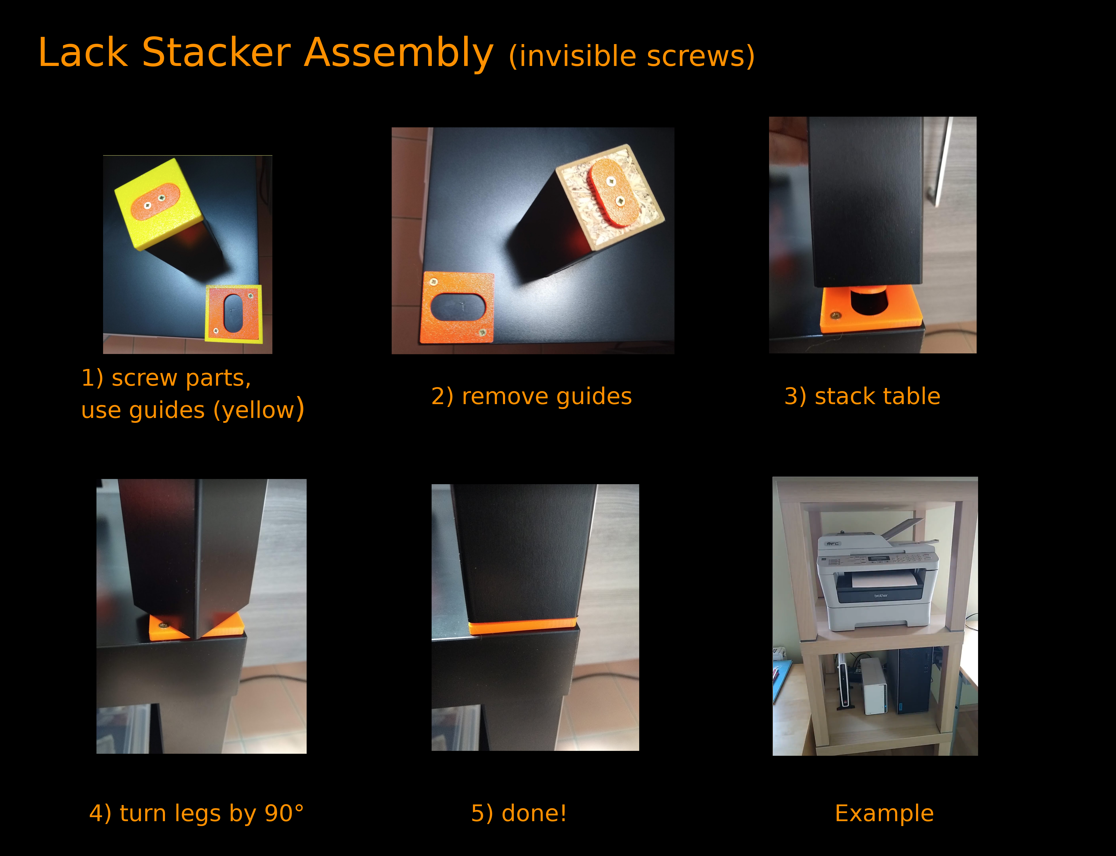 Lack Stacker (invisible screws)