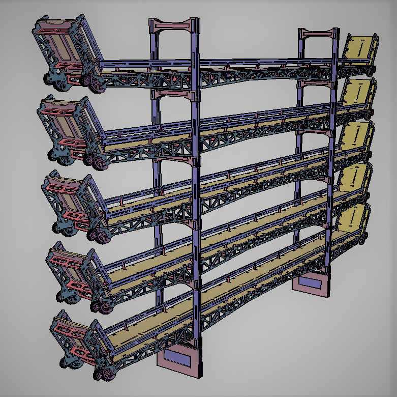 Display cabinet (shelf) for scale models (laser cutting; 3 mm sheets plywood or acrylic) 1520x920x140mm (60"x36"x5.5")