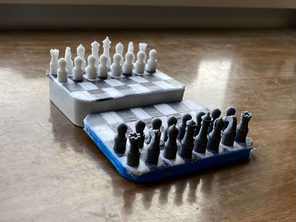 Mini magnetic chess set for mint tin (with checkers alternative)