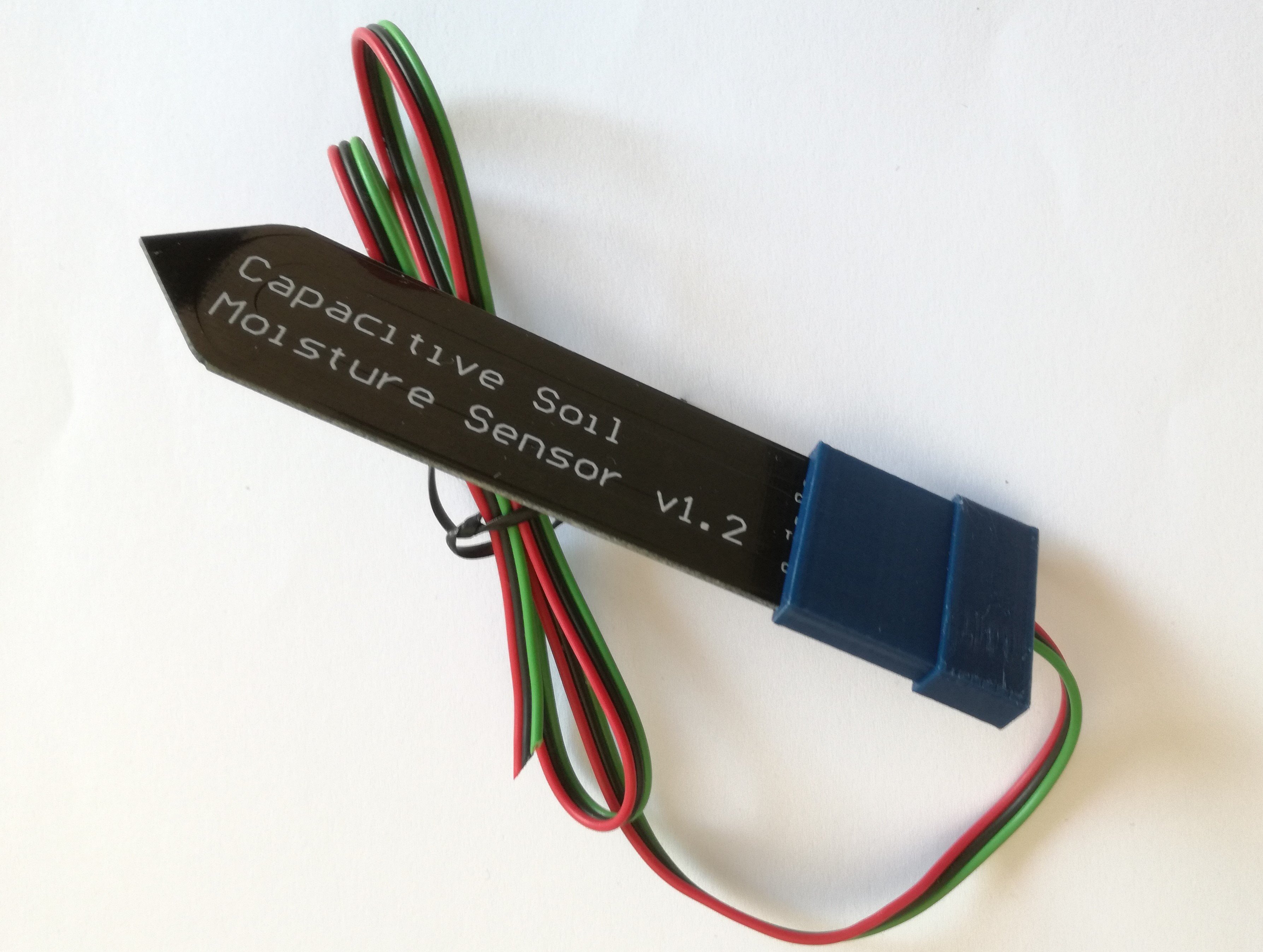 Slim Cover for Capacitive Soil Moisture Sensor + Arduino Sketch