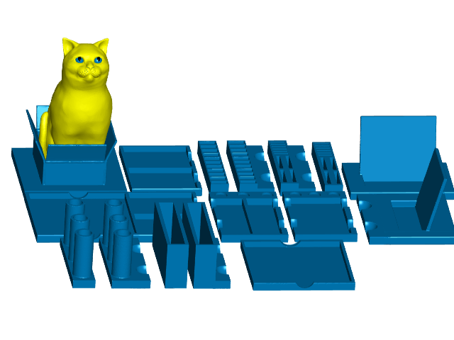 Cat Postit Note, Pen, USB, SD, Micro-SD Holder (Modular Office Desk Organizer)