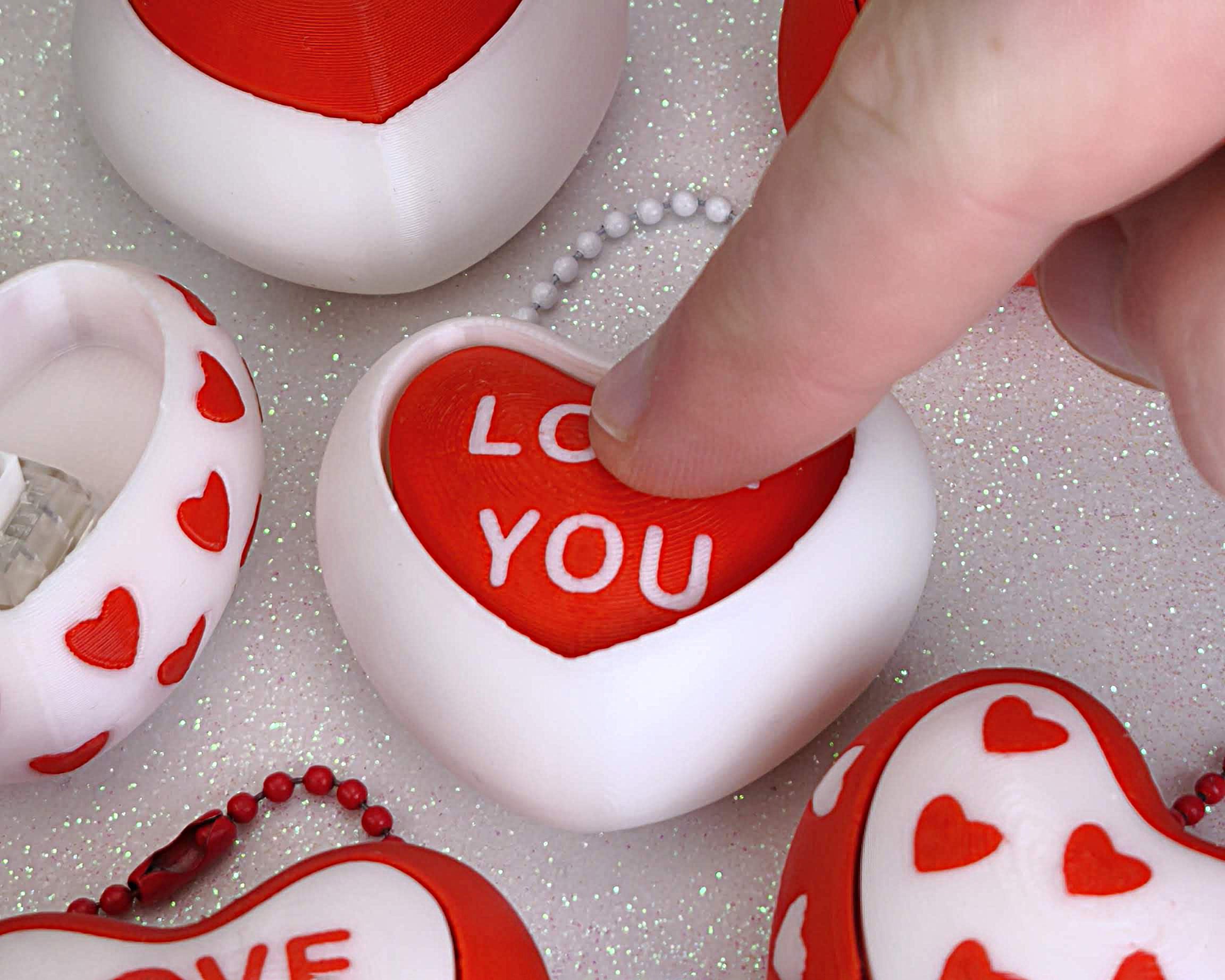 Valentine's Day Collection Fidget Clicker - Heart Keychain