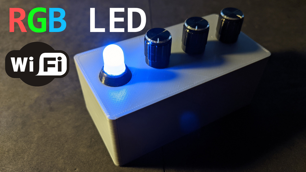RGB LED case with potentiometers and switch