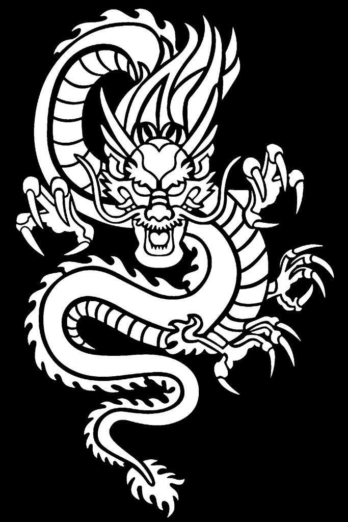 Chinese Dragon stencil 5