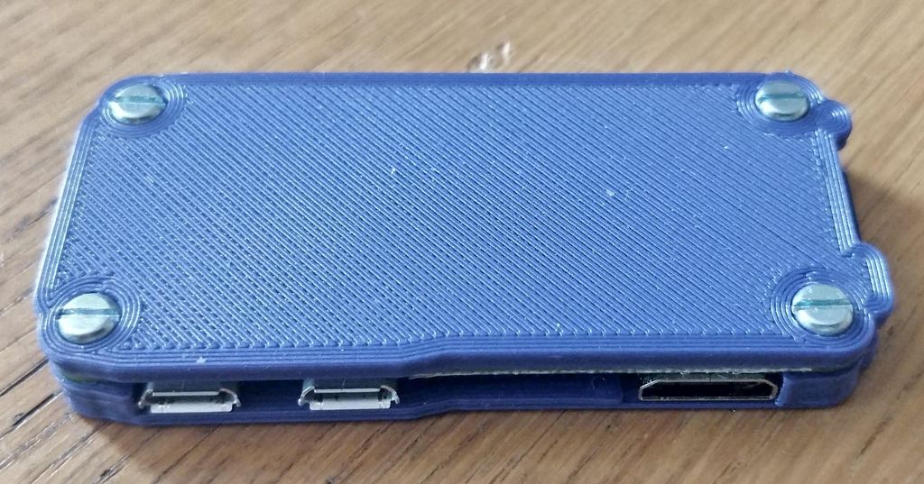 Case for Raspberry Pi Zero W (No Header) optionally with heatsink fitted.