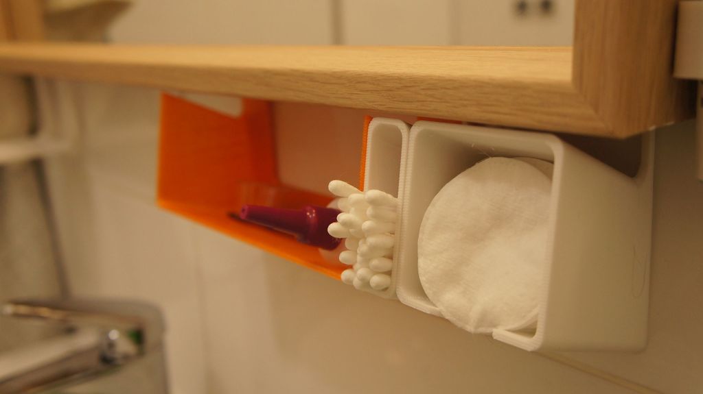 Bathroom utensils cup/shelf set for IKEA NISSEDAL mirror